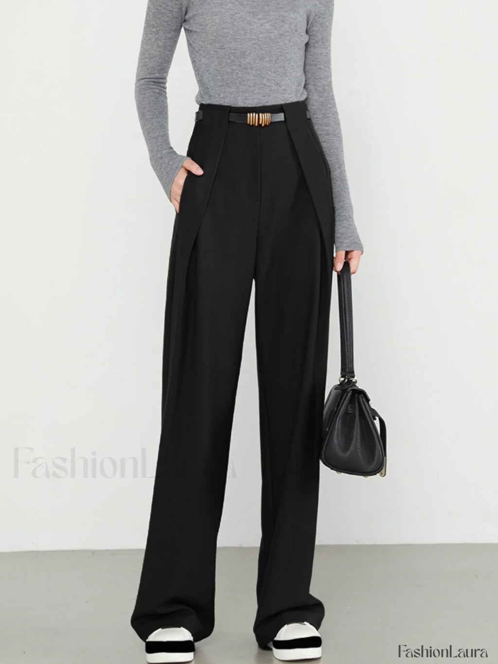Plain Pockets Straight Pants Black / XS Pants