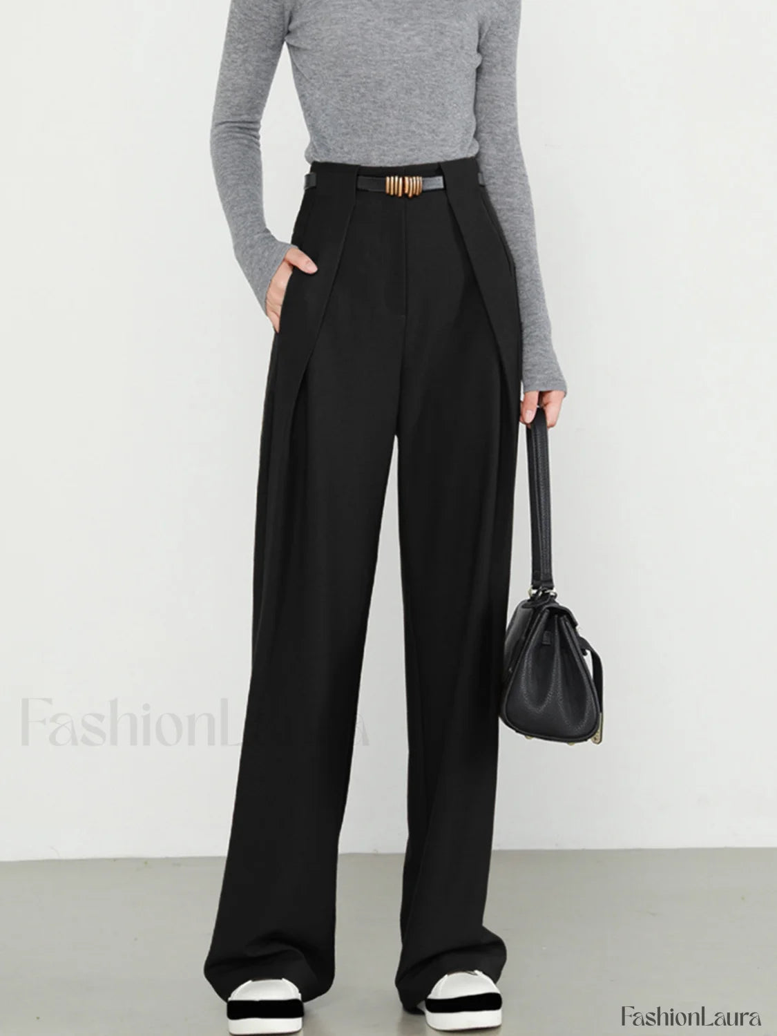 Plain Pockets Straight Pants Black / XS Pants