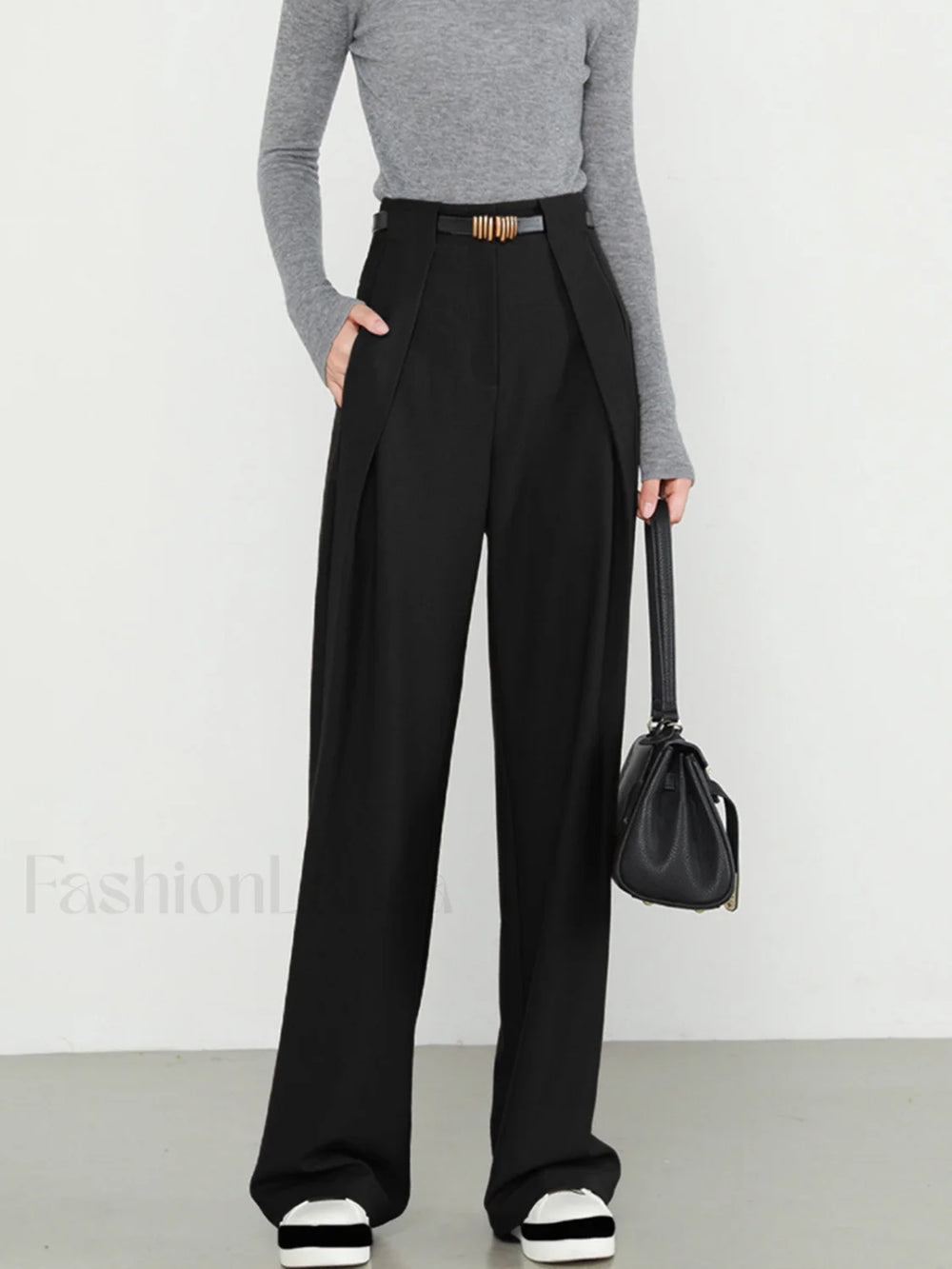 Plain Pockets Straight Pants Black / XS Pants