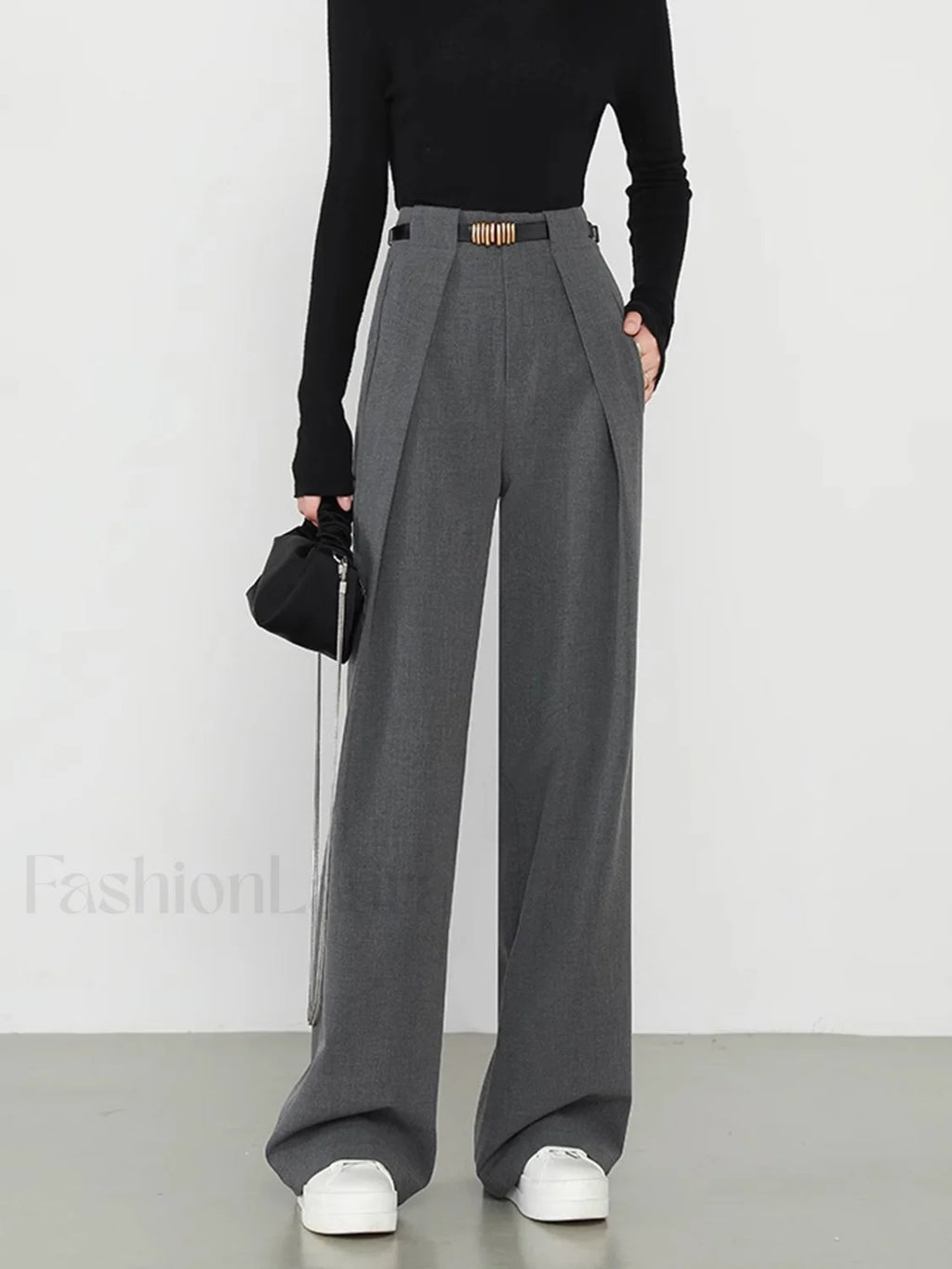 Plain Pockets Straight Pants Grey / XS Pants