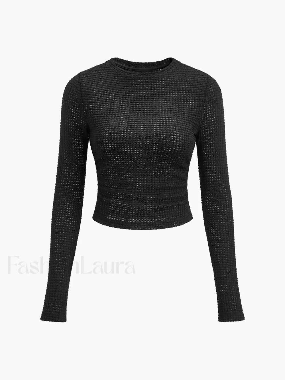 Plain Waffle Slim Sweater T Shirts