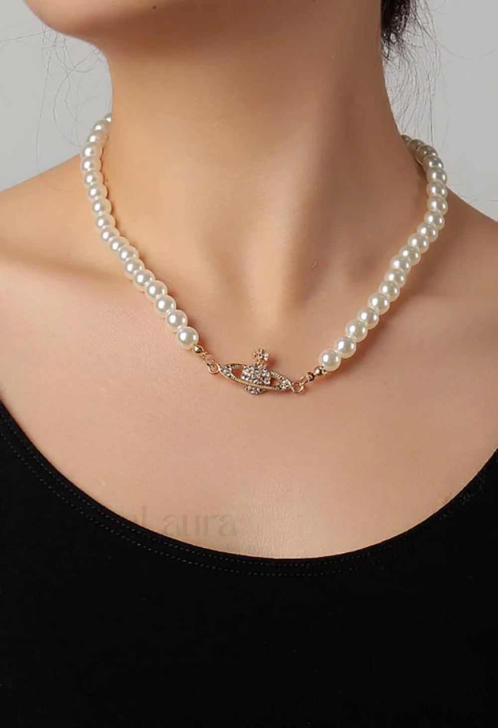 Planet Pearl Necklace Golden / One Size Necklaces