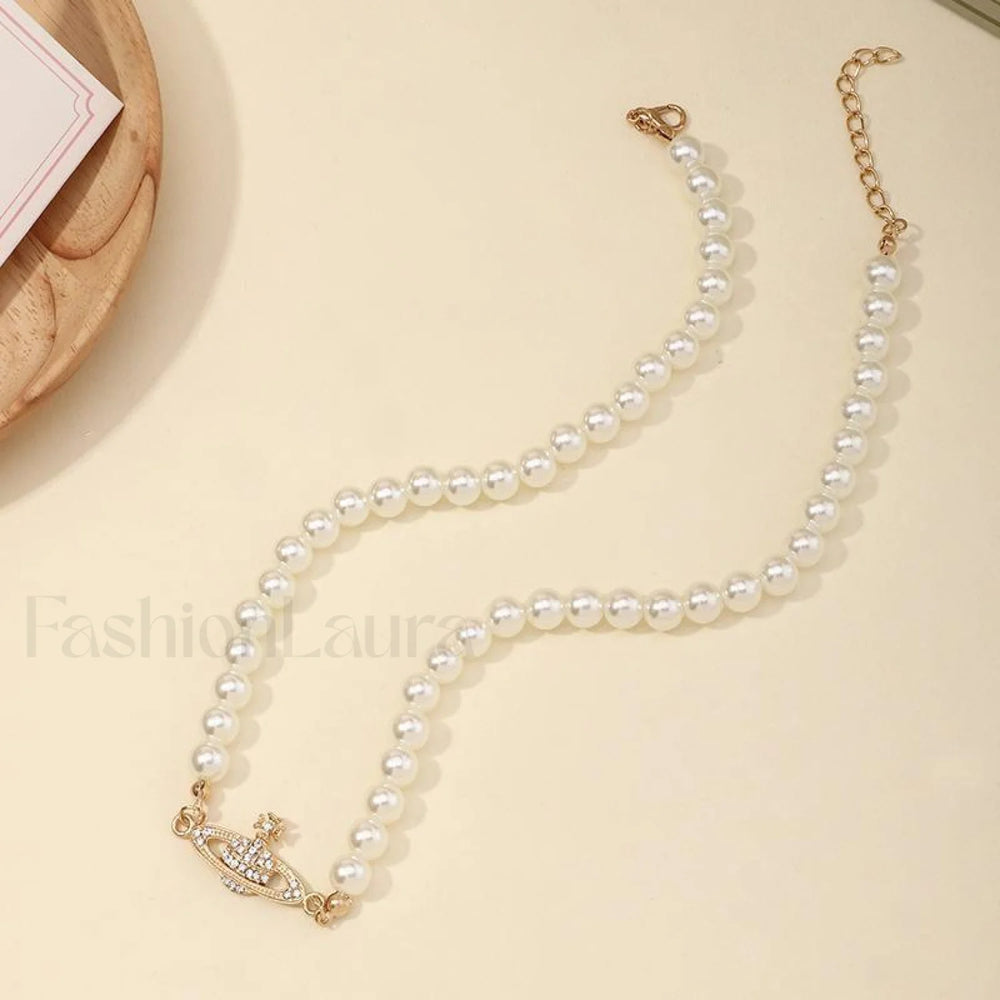 Planet Pearl Necklace Necklaces