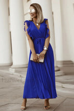 Pleated Elegant Maxi Dress