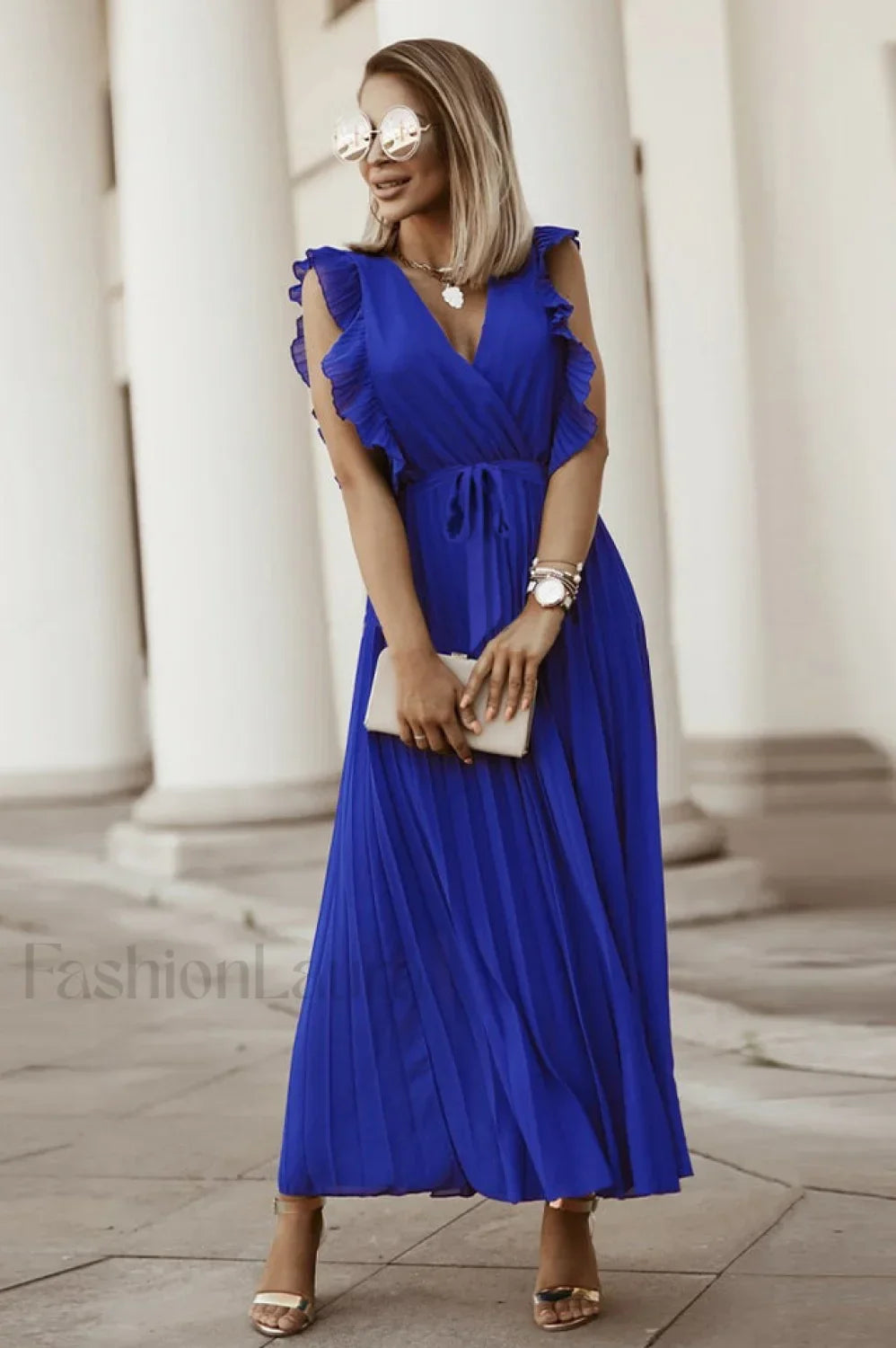 Pleated Elegant Maxi Dress