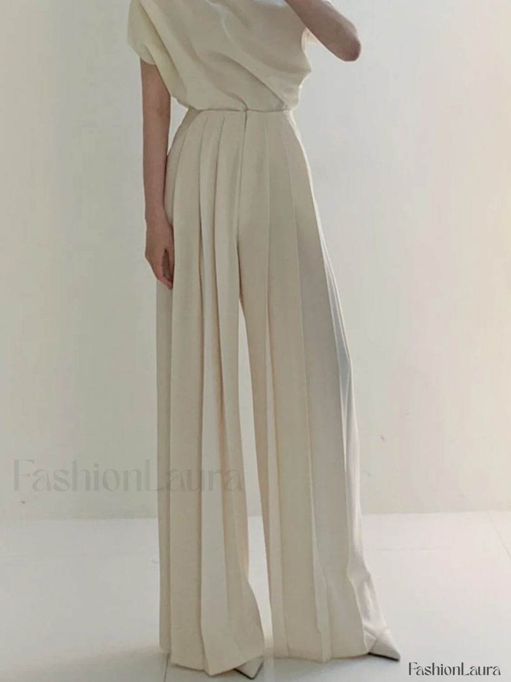 Pleated High Waist Wide Leg Pants Pants
