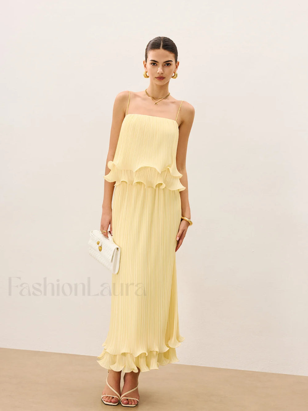 Pleated Layered Ruffle Skirt Set Skirt Sets