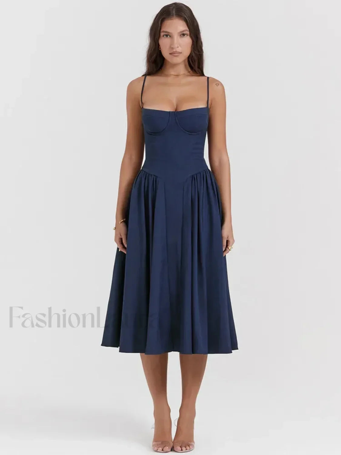 Pleated Spaghetti Strap Midi Dress Main image