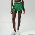 Pleated Tennis High Waist Sport Skirt Dark green / S