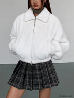 Pleated Tweed Graceful Mini Skirt Skirts