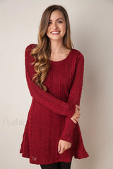 Plus Size Casual Charming S 3XL Sweater Dress S / Red