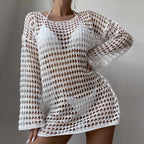 Plus Size Sun Protection Cover Up White / S