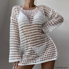 Plus Size Sun Protection Cover Up White / S