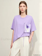 Pocket Print Knit T Shirt