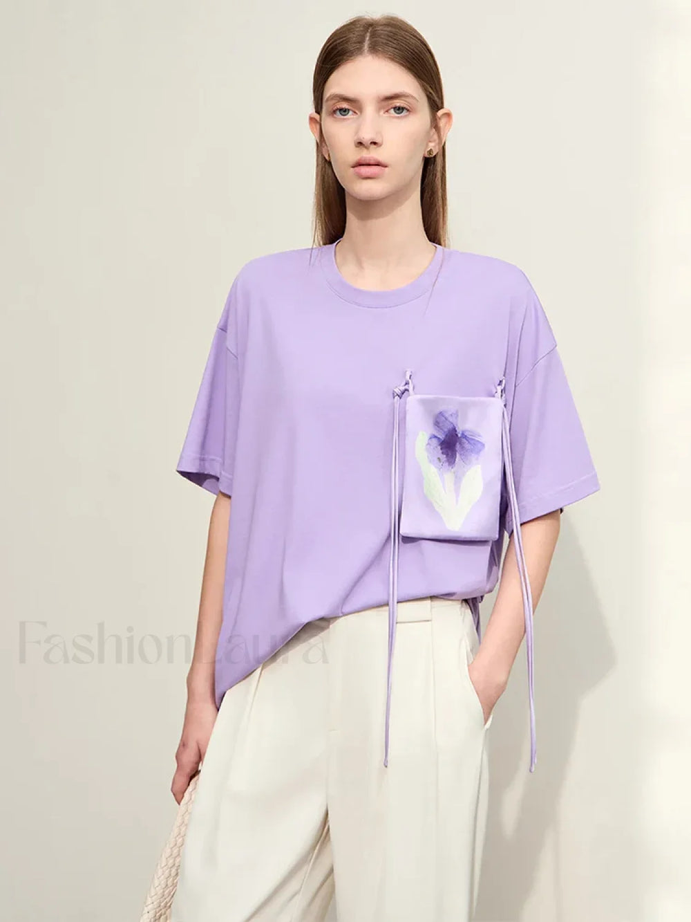 Pocket Print Knit T Shirt