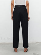 Pocket Straight Leg Trendy Pants Without Belt Pants