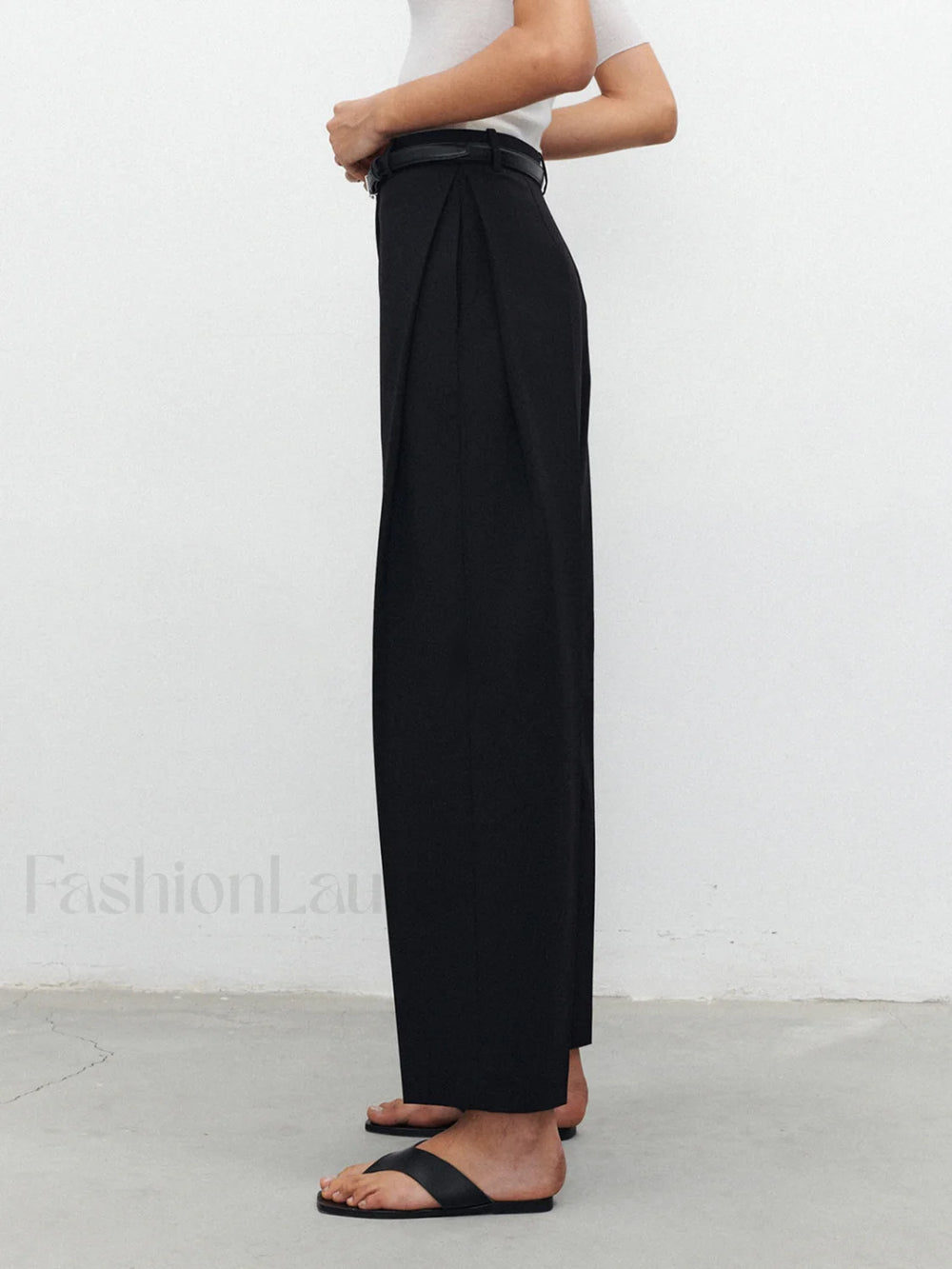 Pocket Straight Leg Trendy Pants Without Belt Pants