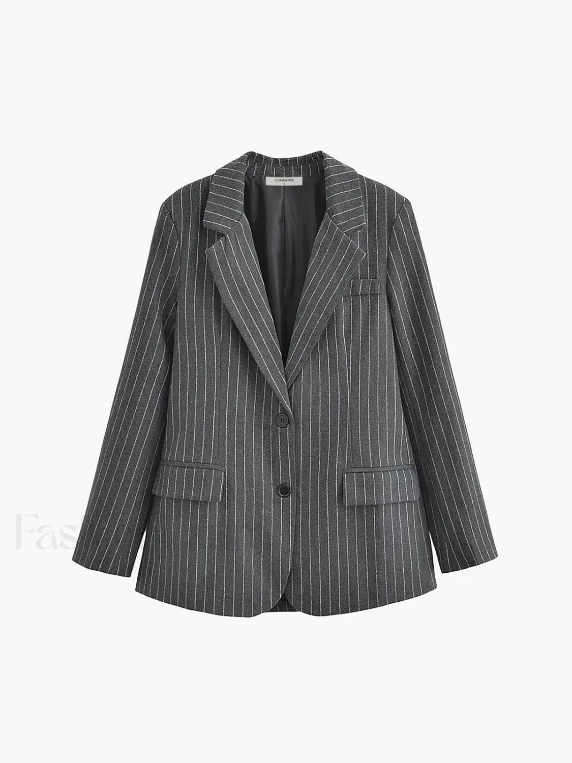 Pocket Stripe Graceful Collar Blazer Secondary image