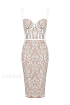 Poem Sling Stylish Dress With Lace XS / White