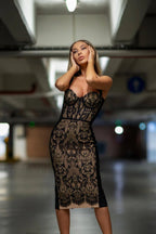 Poem Sling Stylish Dress With Lace