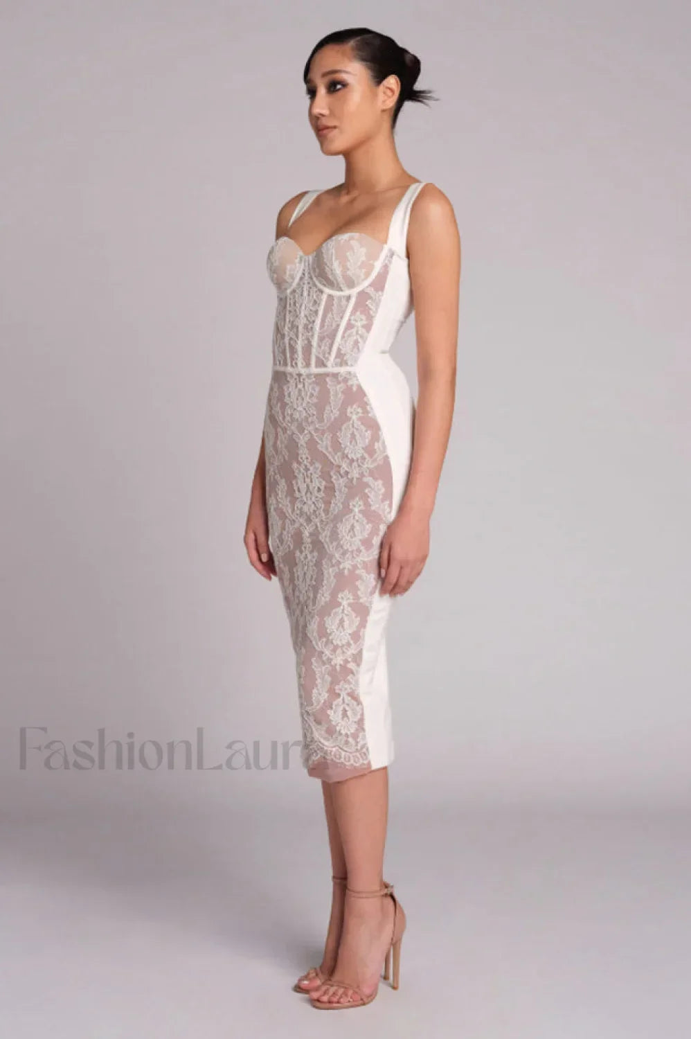 Poem Sling Stylish Dress With Lace Secondary image