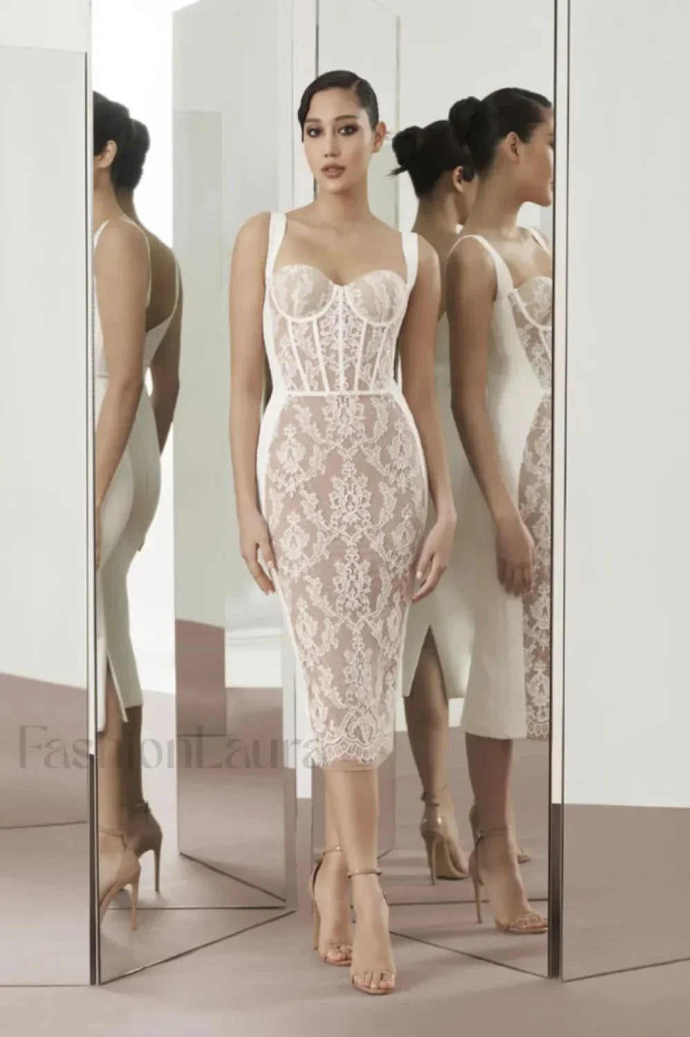 Poem Sling Stylish Dress With Lace