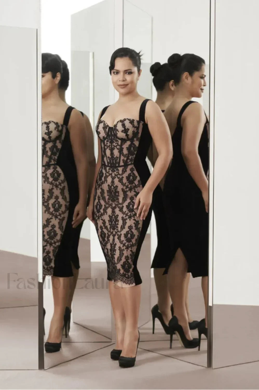 Poem Sling Stylish Dress With Lace