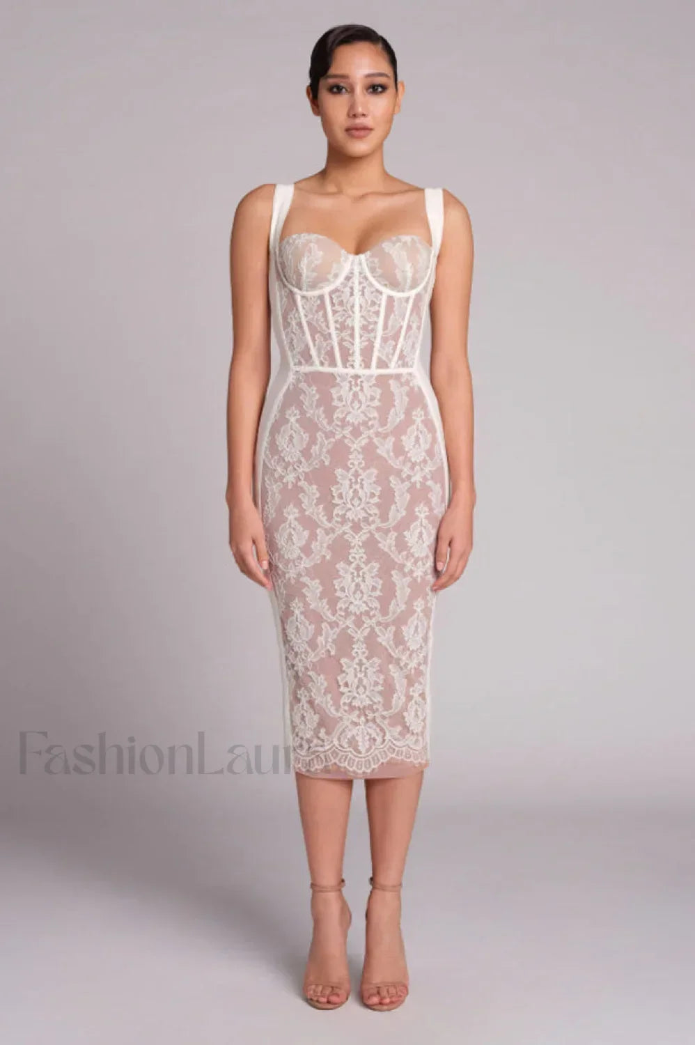 Poem Sling Stylish Dress With Lace Main image