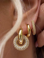 Polished Double Graceful Hoop Earrings Gold / One Size Earrings