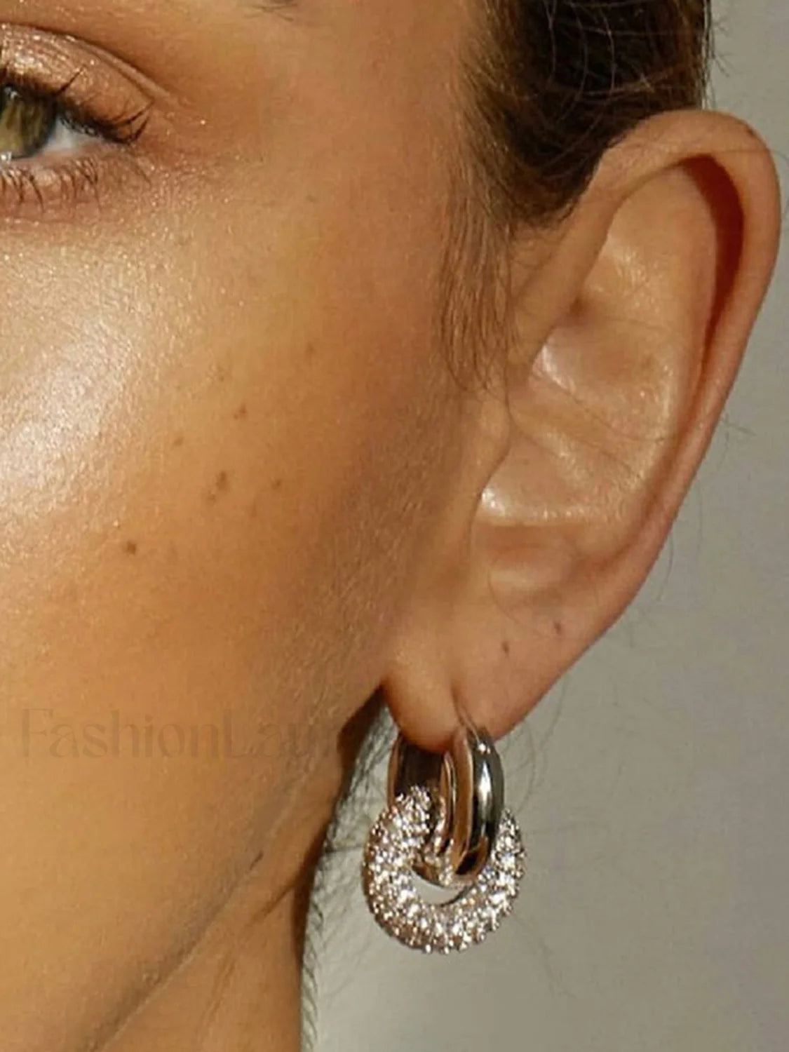 Polished Double Graceful Hoop Earrings Silver / One Size Earrings