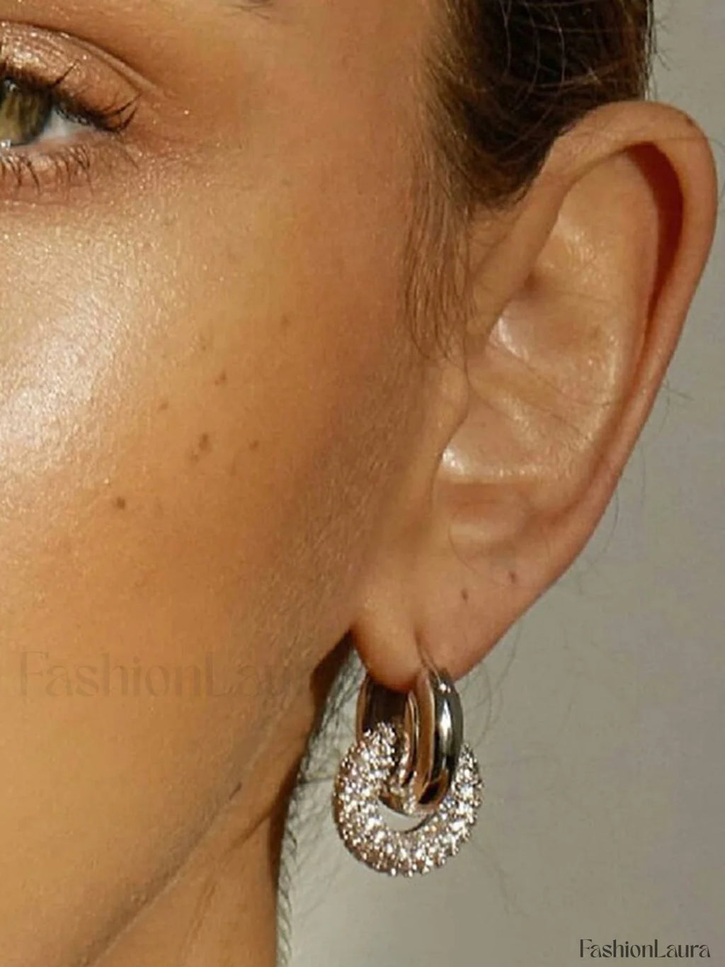 Polished Double Graceful Hoop Earrings Silver / One Size Earrings
