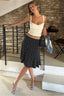 Polka Dot Fishtail Midi Skirt Black / S