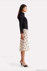 Polka Dot High Waist A-Line Skirt