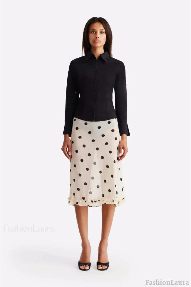 Polka Dot High Waist A-Line Skirt Main image