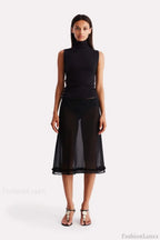 Polka Dot High Waist A-Line Skirt