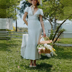 Polka Dot Lace Up French Gentle Wind Maxi Dress