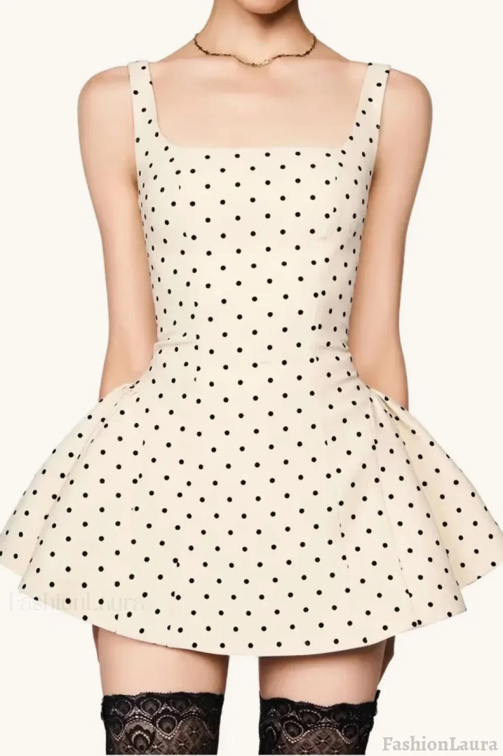 Polka Dot Square Neck Cami Mini Dress Secondary image