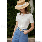 Polo Knit Slim Fit T Shirt White / S
