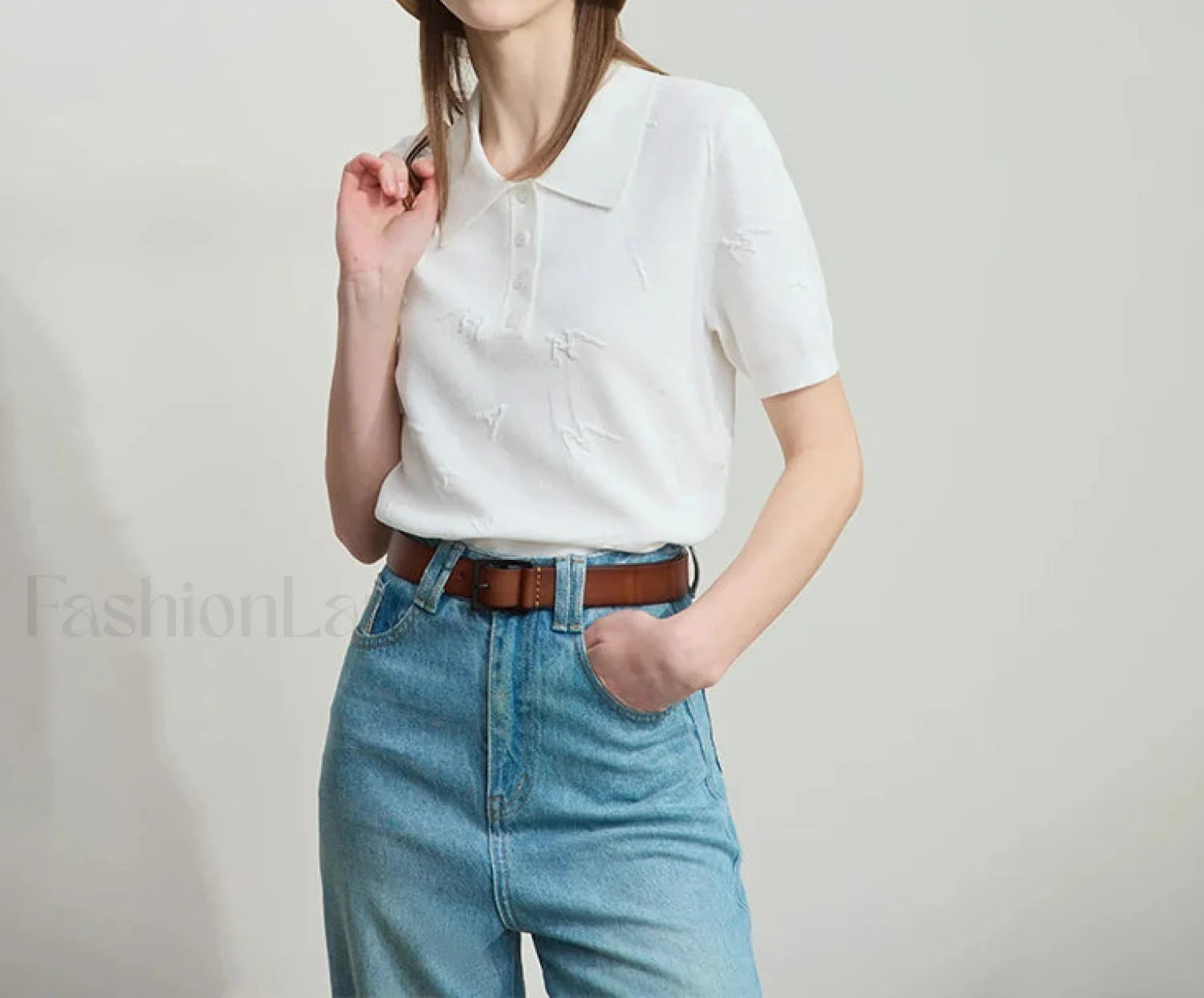 Polo Letter Knitted T-Shirt Secondary image