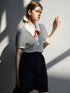 Polo Stripe Grey Summer T Shirt