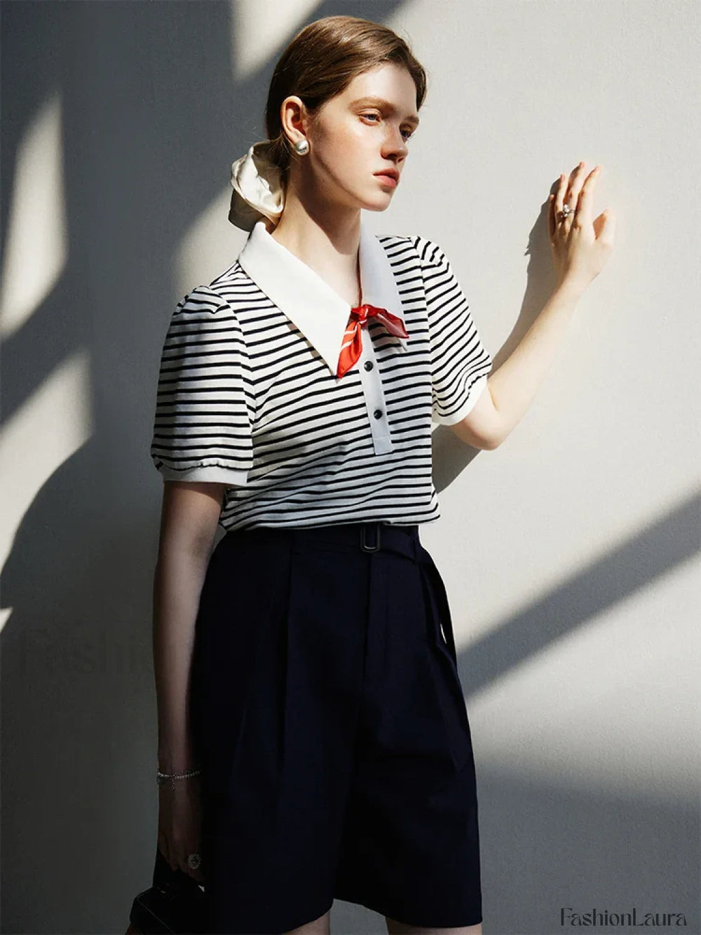 Polo Stripe Grey Summer T Shirt