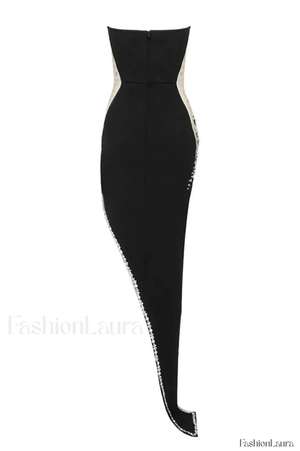 Porsha Diamonate Strapless Charming Maxi Bandage Dress