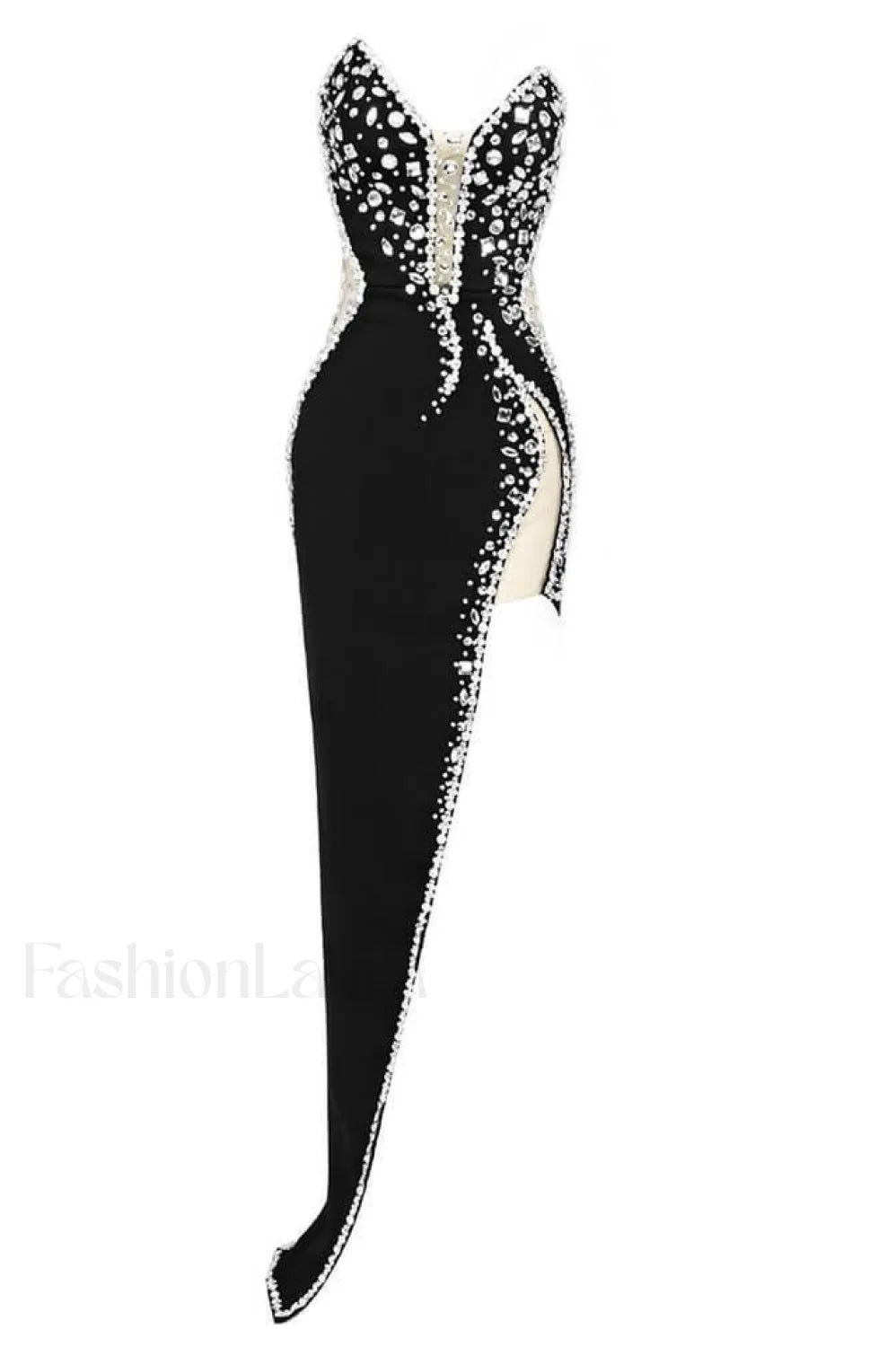 Porsha Diamonate Strapless Charming Maxi Bandage Dress