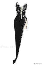 Porsha Diamonate Strapless Charming Maxi Bandage Dress