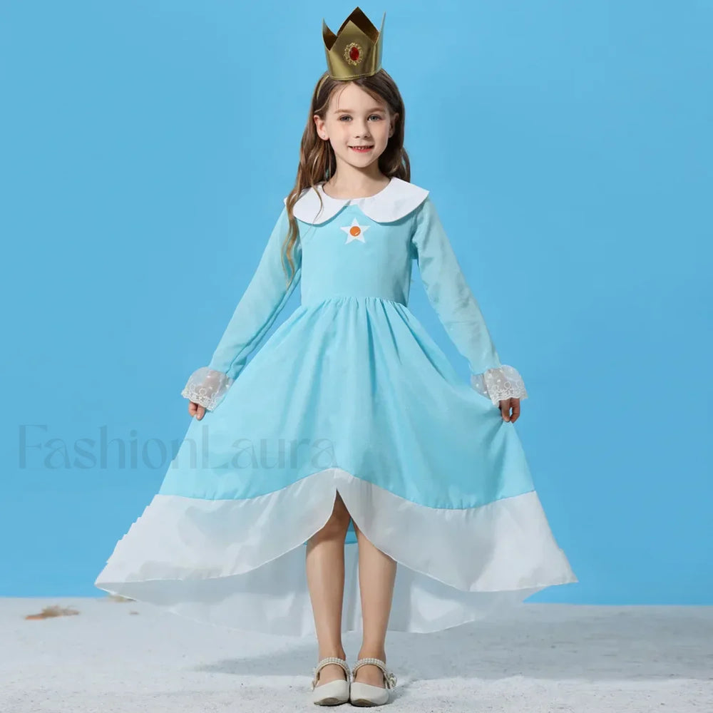Princess Cosplay Peach Dress Accessories Role Play Carnival Birthday Kid Costume