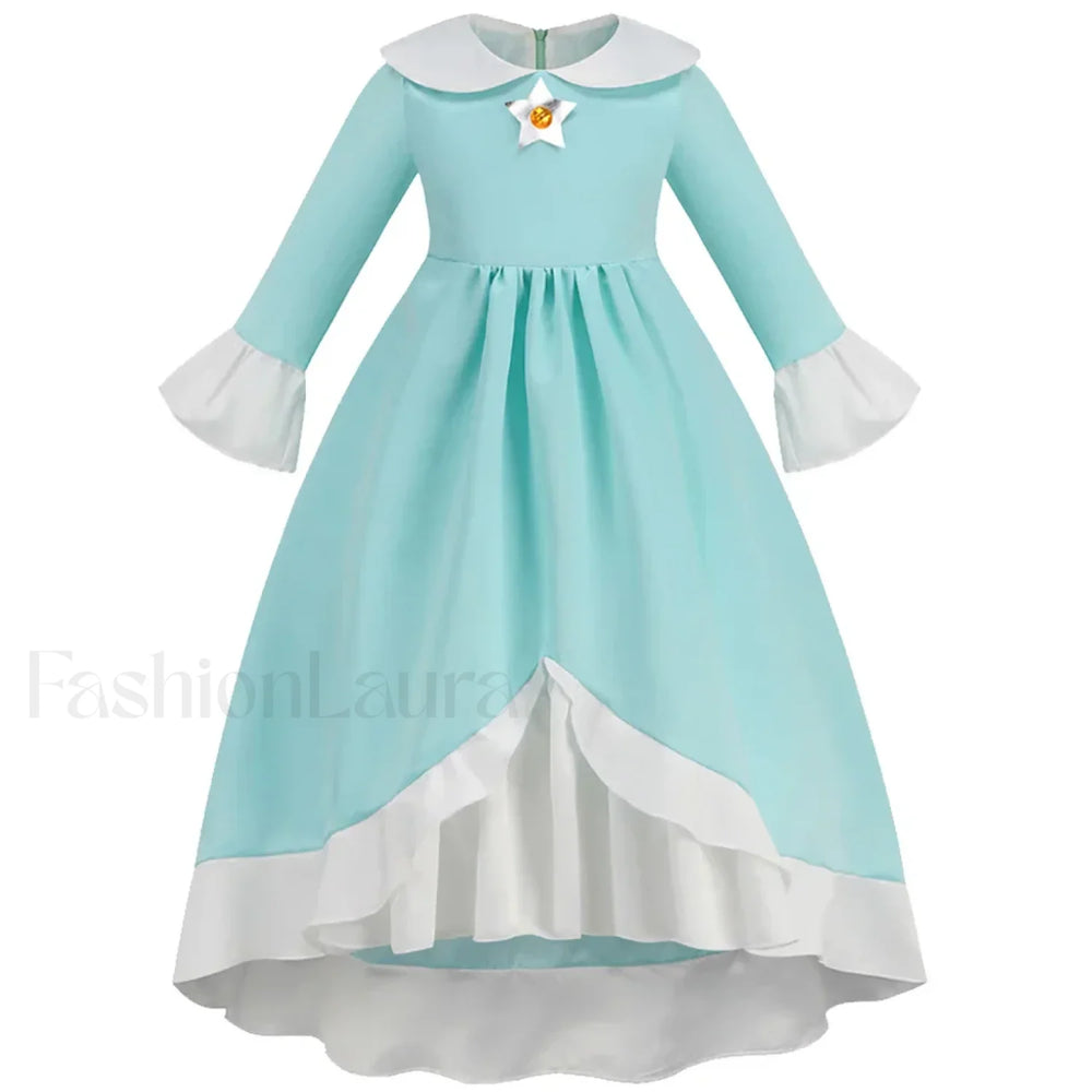 Princess Cosplay Peach Dress Accessories Role Play Carnival Birthday Kid Costume 2T (Tag 100) / Rosalina Dress A