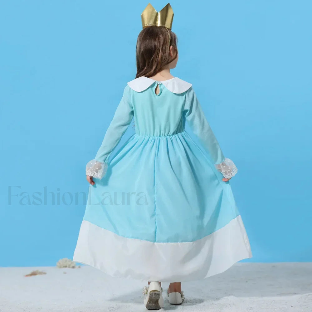 Princess Cosplay Peach Dress Accessories Role Play Carnival Birthday Kid Costume