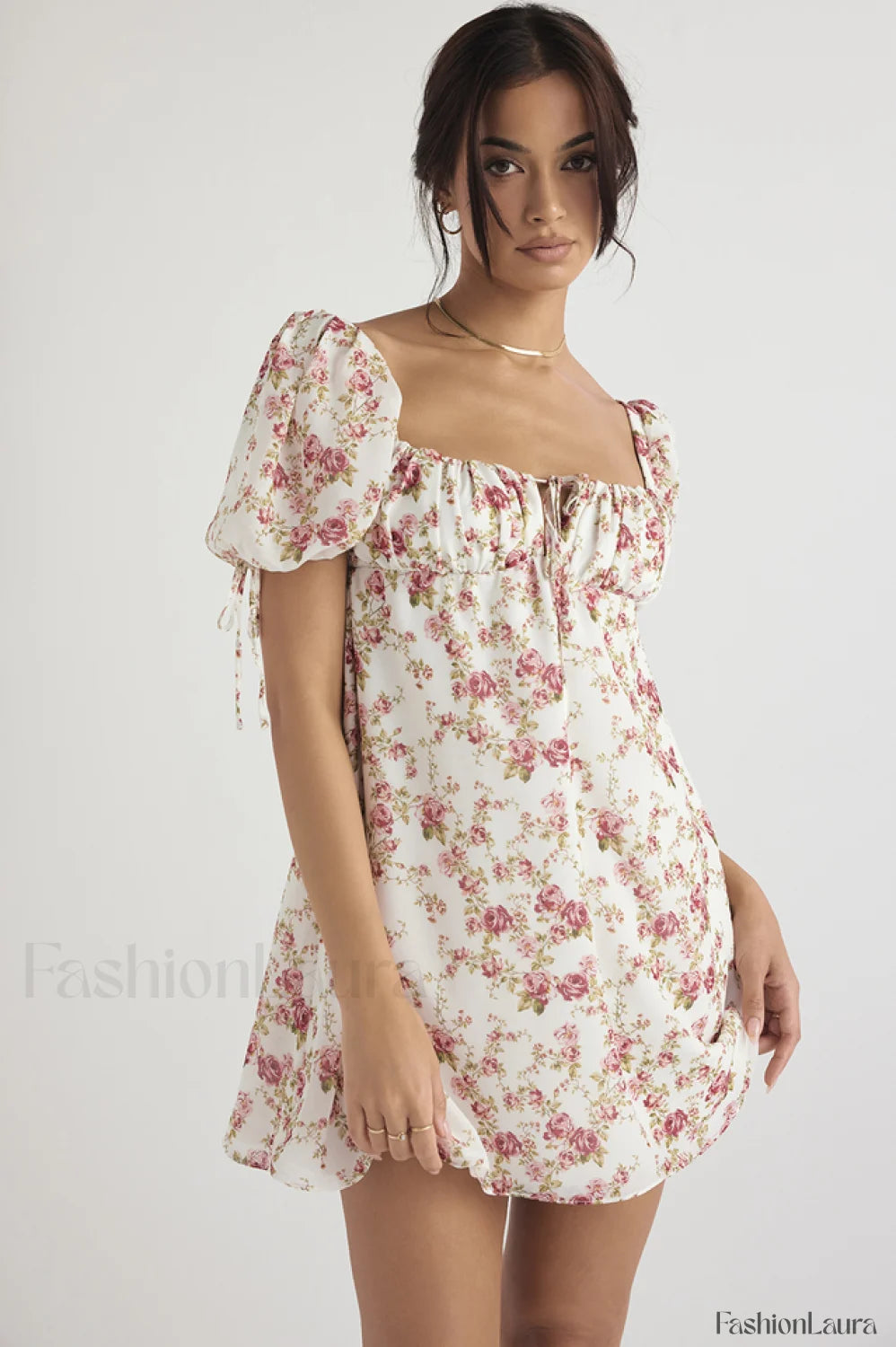 Princess Georgette Stylish Mini Dress S / Rose Print