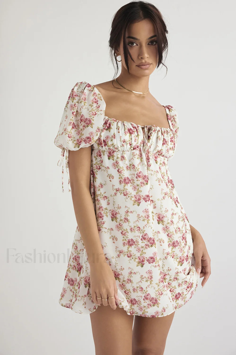 Princess Georgette Stylish Mini Dress S / Rose Print