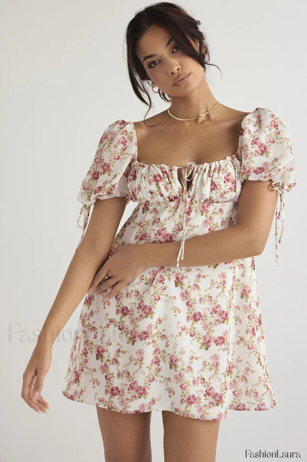 Princess Georgette Stylish Mini Dress XS / Rose Print